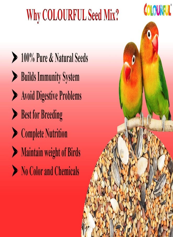 COLOURFUL ® - Natural & Healthy Premium Bird Food | Seed Mix (African Love Birds, 1 Kg+200 G Free),All Life Stages - Image 3